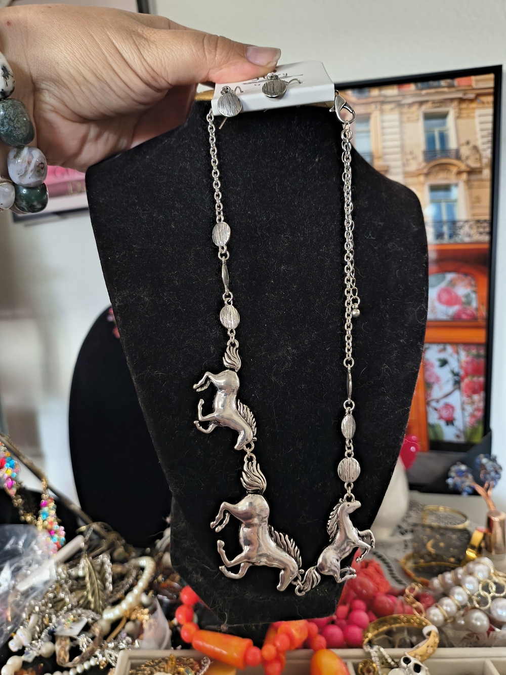 Silver-Tone Unicorn Pendant Necklace - Silver